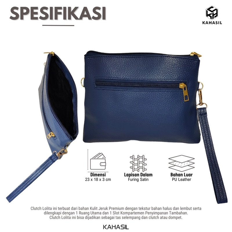 Product image KAHASIL - Tas Dompet Selempang Sling Bag Pouch Clutch Wanita 3in1 Bahan Kulit Jeruk Papirut KHDP87 all variant Tan